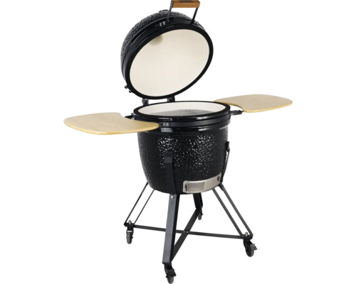 Keramische barbecue met opbergruimtes en rollen