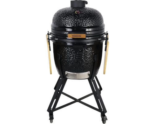 Keramische barbecue op een metalen frame met thermometer en Tenneker logo