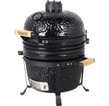 Tenkeker keramische barbecue met thermometer en houten handgrepen