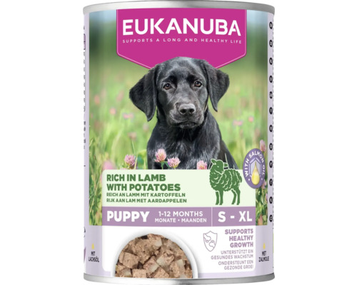 Eukanuba hondenvoer voor puppy's met lam en aardappelen in blik
