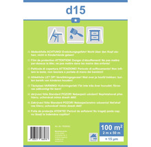 Afdekfolie met waarschuwingen over verstikkingsgevaar en gebruik