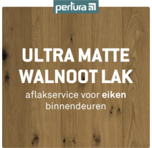 Perlura Logo. Ultra matte walnootlak voor eiken binnendeuren.