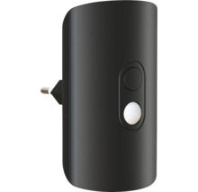 Zwarte slimme tussenstekker met twee knoppen