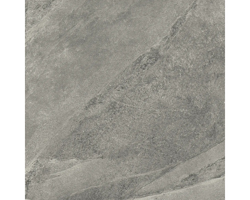 EXCLUTON Keramische terrastegel Kera Twice slate argento 60x60x4,8cm Close-up van een grijze tegel met steenlook