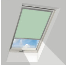 Rolgordijn voor dakraam in lichtgroen, geschikt voor dakramen, privacy en zonwering.