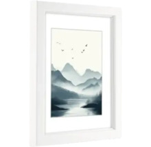 Ingelijste afbeelding met berglandschap