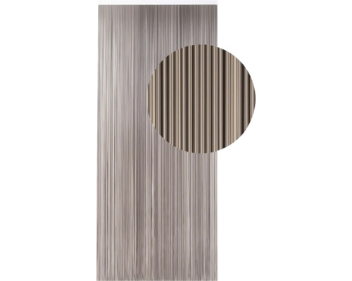 Lamellen gordijn met verticale strepen en detailopname