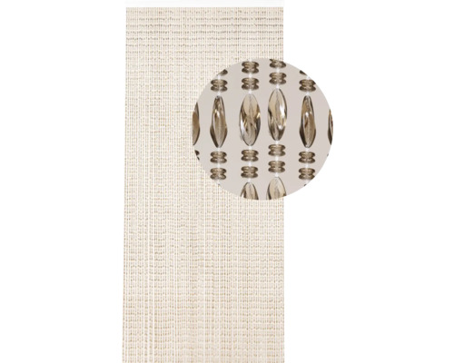 DEGOR Deurgordijn kralen Chios beige/transparant 90x210 cm Decoratief draadgordijn met sierkralen