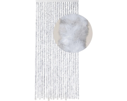 DEGOR Deurgordijn velours kattenstaarten wit 100x230 cm Decoratief draadgordijn met textiel materiaal