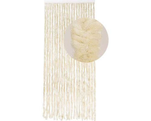 DEGOR Deurgordijn velours kattenstaarten beige 100x230 cm Decoratief draadgordijn met detailopname van de draad