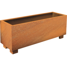 Rechthoekige metalen plantenbak met poten