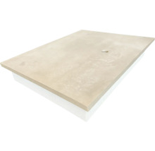 Beige douchebak met afvoer