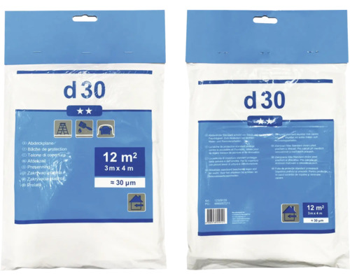 Verpakkingseenheid bouwfolie circa twaalf vierkante meter, drie bij vier meter