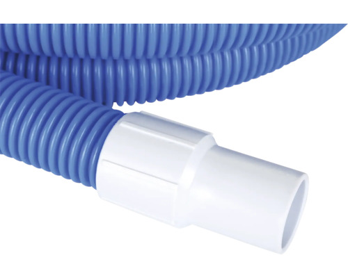 Blauwe zwembadslang met witte aansluiting