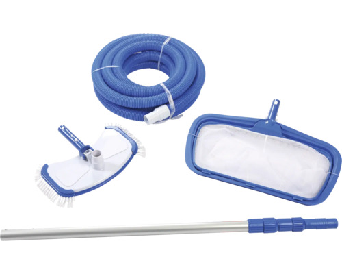 Zwembadreinigingsset met slang, borstel, schepnet en telescopische stang