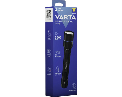 Varta Night Cutter Pro F40R zaklamp in productverpakking