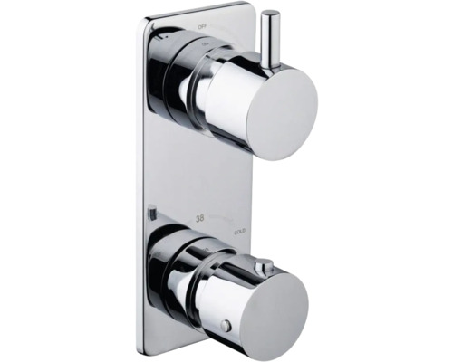 Verchroomde douchekraan met temperatuurregelaar