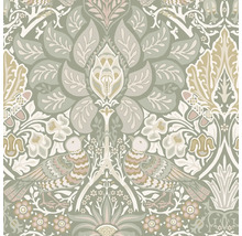 Behang met bloemmotieven en vogelmotieven