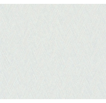 Wit behang met visgraatmotief