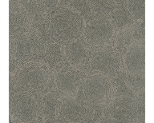 A.S. CRÉATION Vliesbehang 79093-1 Hygge 3 stippen en cirkels metaal geometrisch grijs groen Behang met cirkelpatroon