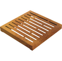 Vierkant straatrooster van metaal met sleufpatroon