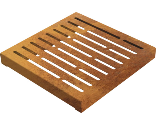 Vierkant straatrooster van metaal met sleufpatroon