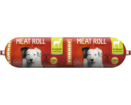 Fokker Meat Roll hondenvoeding met vers hert en zalm