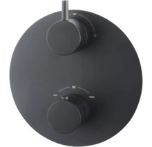 Inbouw douchekraan met twee ronde bedieningselementen voor waterhoeveelheid en temperatuur