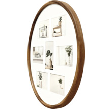 Ronde houten fotolijst voor zeven foto's