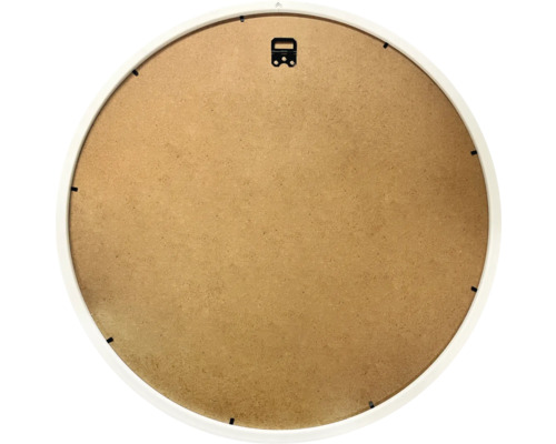 Achterkant van een ronde fotolijst met ophangsysteem