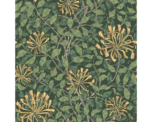 Behang met bloemen- en bladerpatroon