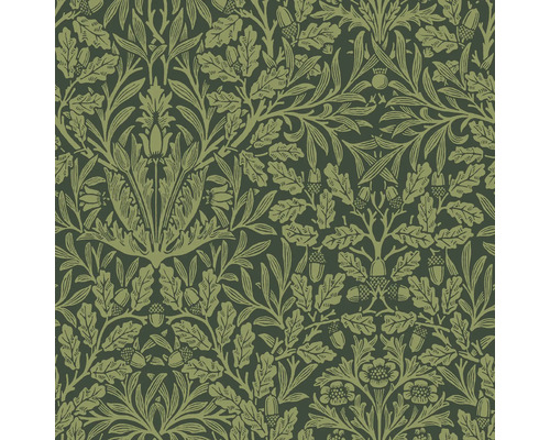 Behang met eikenblad- en eikelpatroon