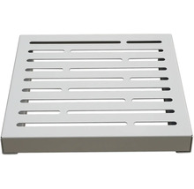 Vierkante doucheplank met sleuven.