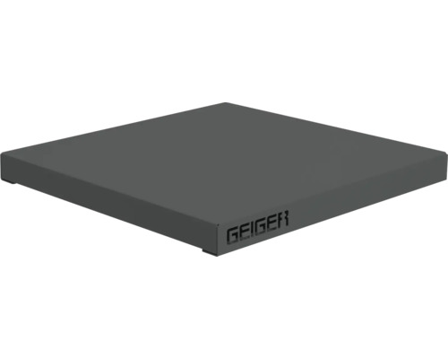 PALATINO Tafelblad Staal grijs 50 x 50 x 9 cm Geiger Sokkel