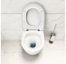 Wandcloset met diepspoeling, open spoelrand en toiletborstel