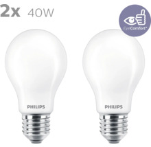Twee 40-watt gloeilampen van Philips met EyeComfort-keurmerk
