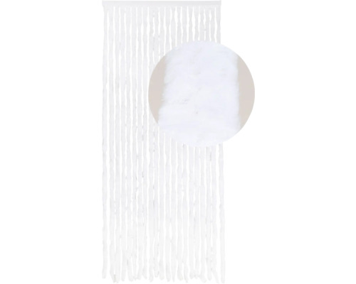 DEGOR Deurgordijn velours kattenstaarten wit 90x210 cm Decoratieve sjaals van witte draden