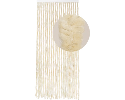 DEGOR Deurgordijn velours kattenstaarten beige 90x210 cm Insectenwerend gordijn van katoen met detailweergave