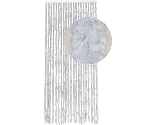 DEGOR Deurgordijn velours kattenstaarten grijs 90x210 cm Decoratieve sjaals met franjes voor ramen en deuren