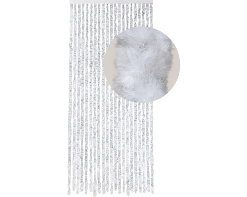 DEGOR Deurgordijn velours kattenstaarten grijs 60x190 cm Decoratieve sluier met draden