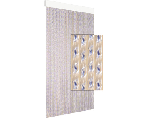 Decoratief draadgordijn met kunststof strengen en bevestigingsrail