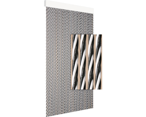 Gordijn van gedraaide koorden met ophangrail