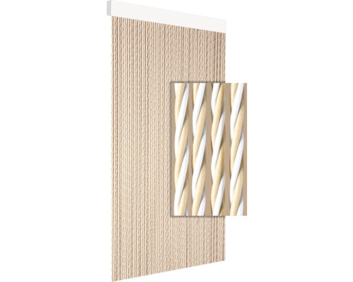 Deurgordijn van gedraaide koorden met bevestigingsrail