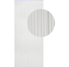 Decoratief gordijn van draden met detailopname