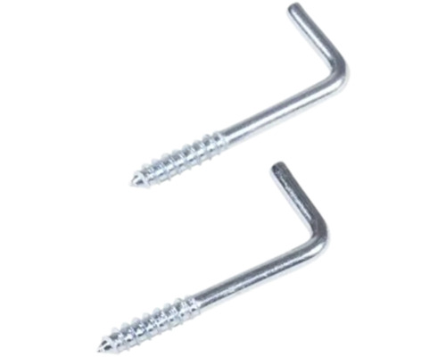 Twee metalen schroefhaken
