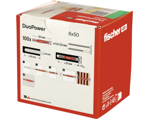 Verpakking Fischer pluggen DuoPower 6 x 50