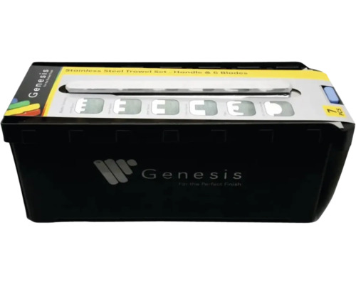 Opbergbox voor lijmkambladen Genesis roestvrijstalen troffelset, handvat en zes messen