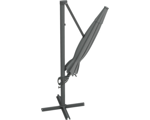 Grijze zweefparasol met voet