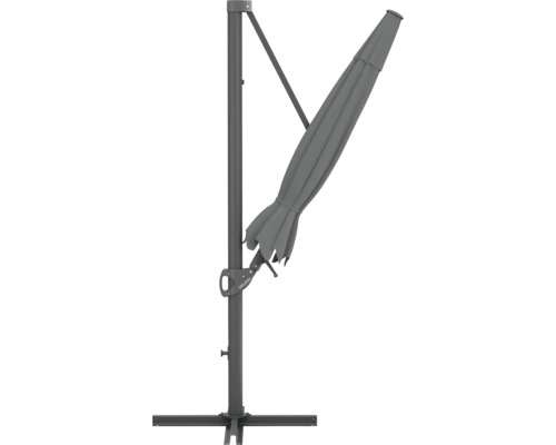 Gesloten zweefparasol met standaard
