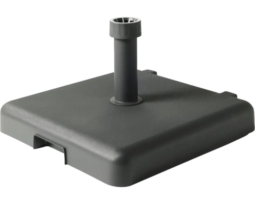 Vierkante parasolvoet van kunststof met buisbevestiging voor het bevestigen van de parasol